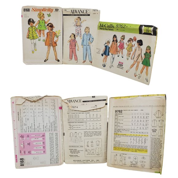 Vtg Sewing Patterns 60's 70's 80s Children Costumes Women Home Decor Dolls Cut - Picture 5 of 13